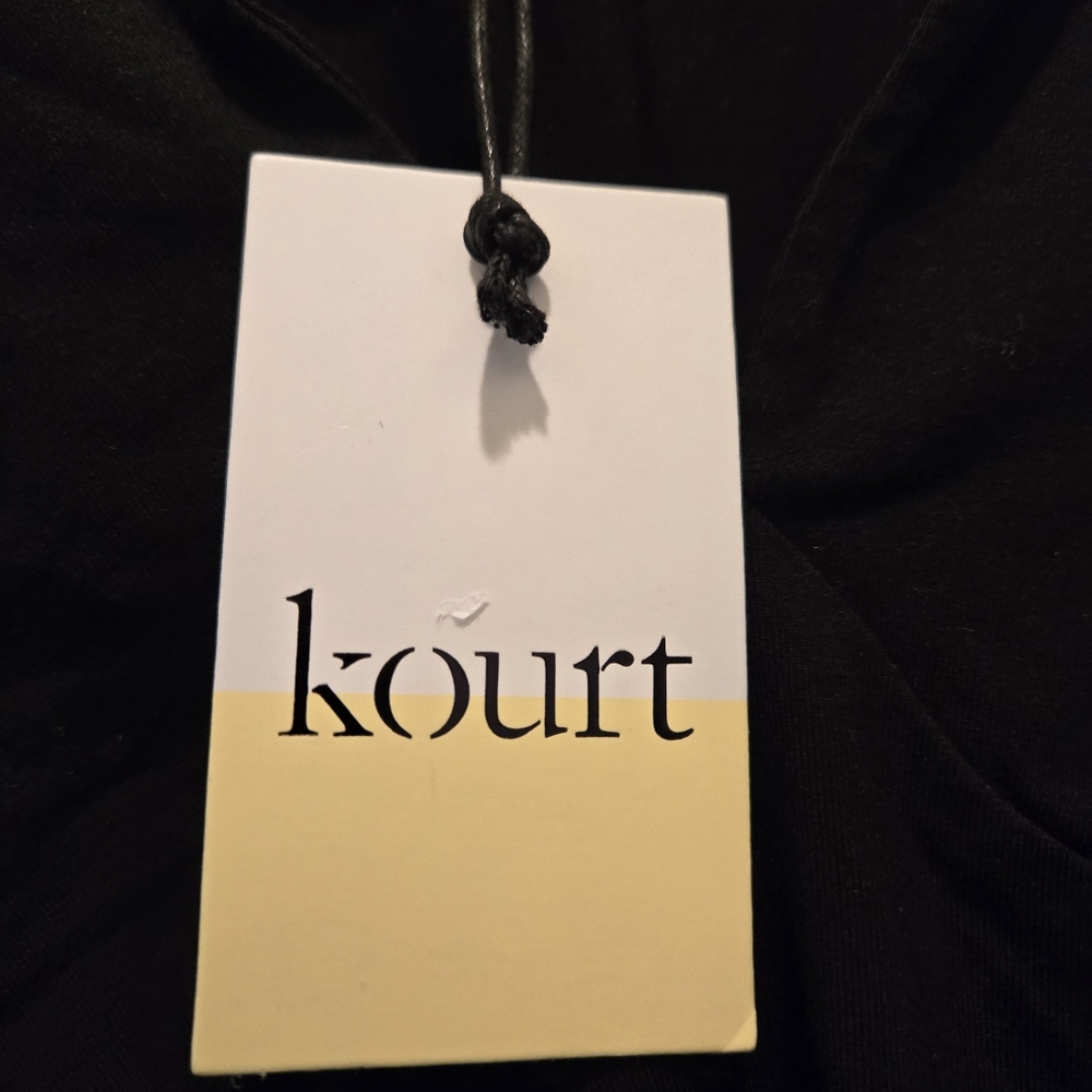 NWT Kourt Sleeveless Top S Black V Neck Bias Cut Stretchy Tank Sexy Flattering - Picture 5 of 8